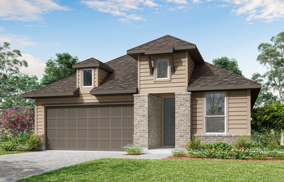 Front exterior of a home in the Landmark community, located in Denton, TX (Image 16).