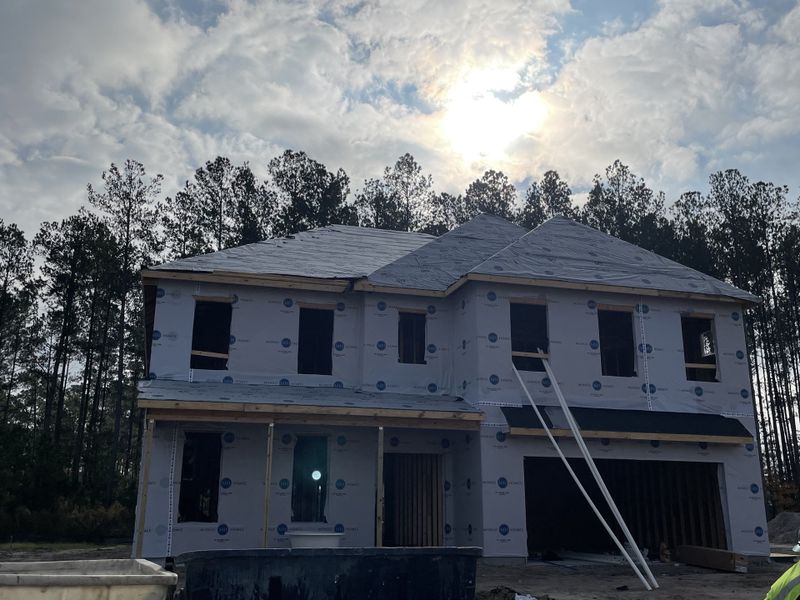 A beautiful home under construction in the Lochton community by Mungo Homes, nestled in scenic Summerville, SC.
