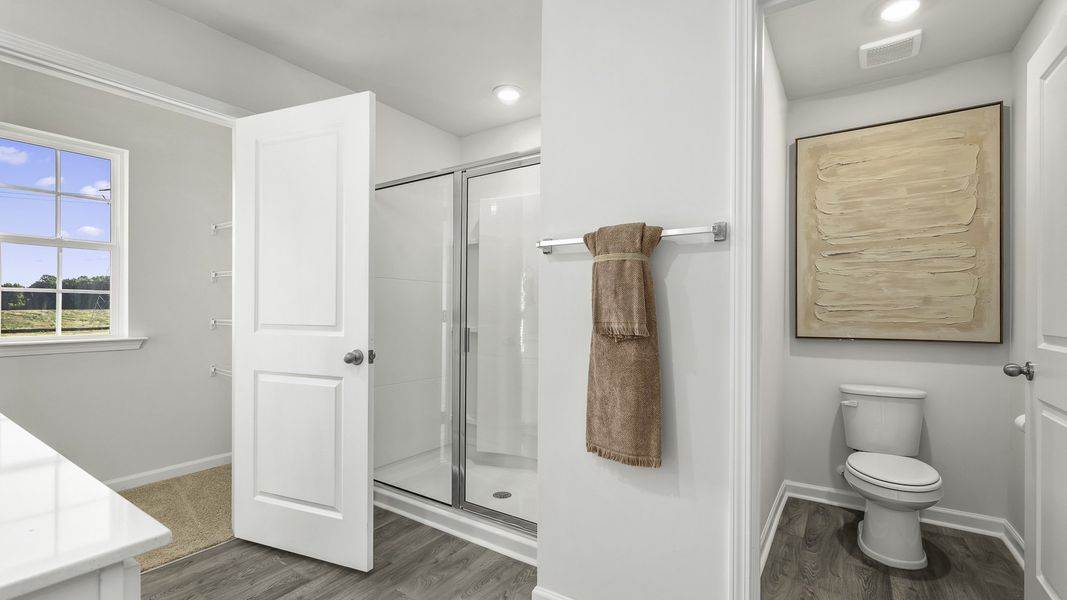 Furnished interior in a model home at Evergreen Landing in Lexington (Image 22).