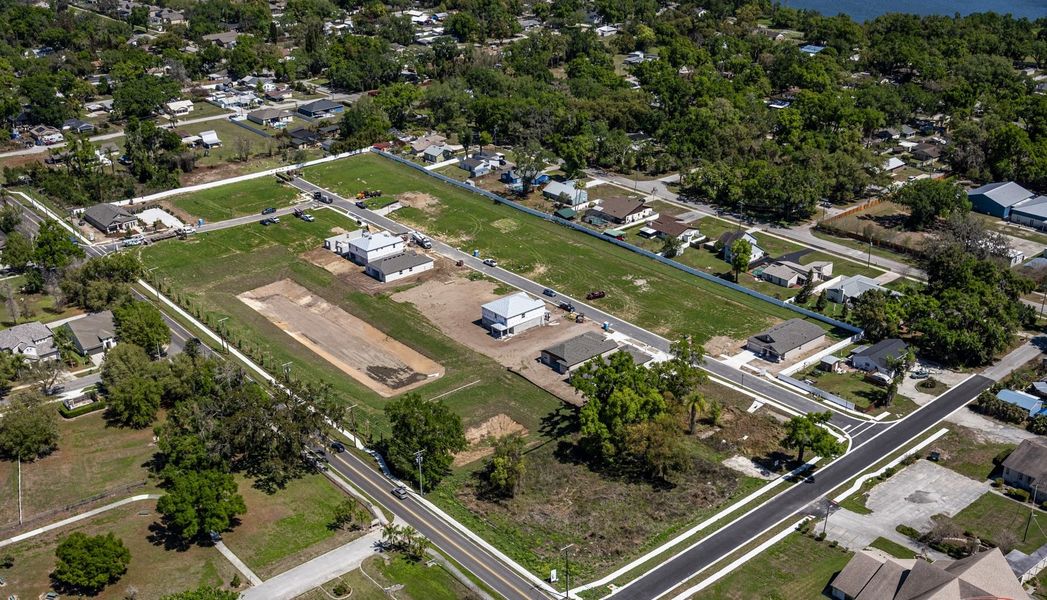 Aerial view of the Myers Estates community in Seffner, FL, showing layout and nearby surroundings (Image 12).