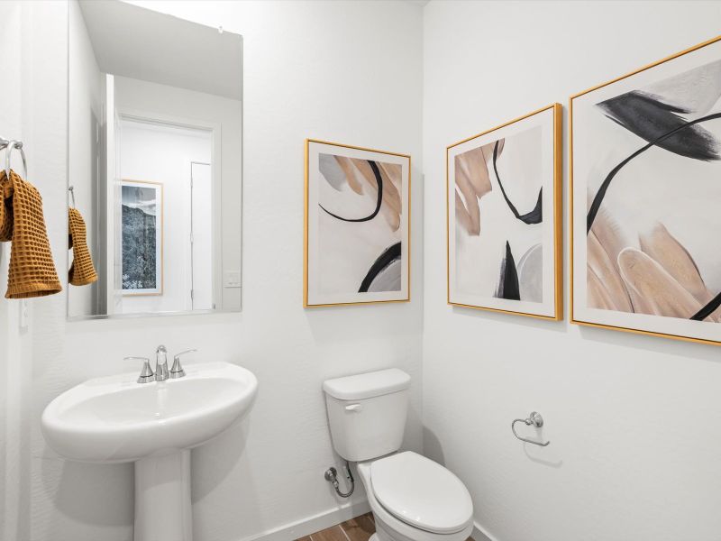 Furnished interior in a model home at Meritage Homes by Teravalis - Reserve Series in Buckeye (Image 9).