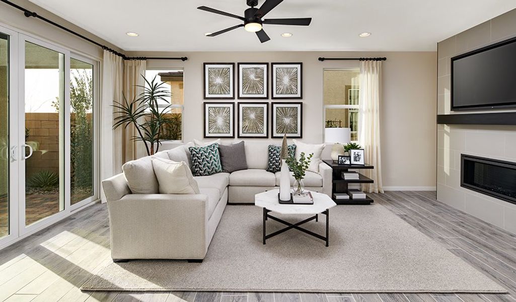 Furnished interior in a model home at Meridian at Star Valley in Tucson (Image 7).