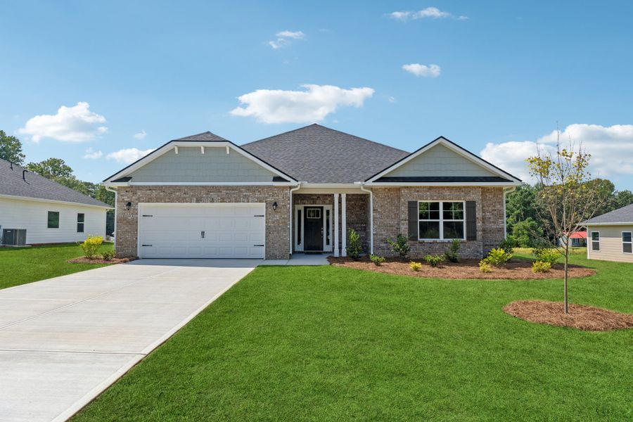 Front exterior of a home in the Park Place community, located in Bowdon, GA (Image 1).