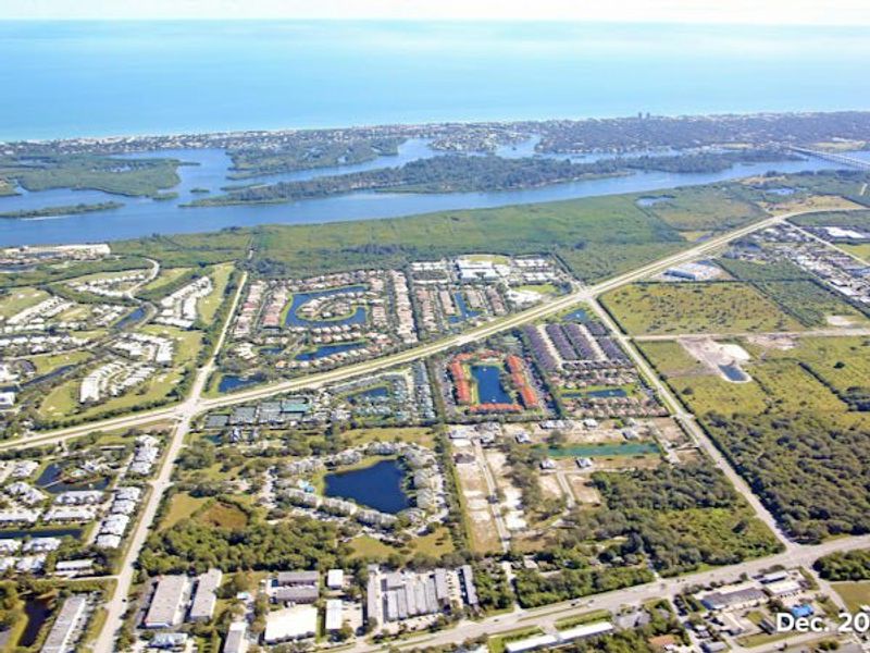 Aerial view of the Lucaya Pointe community in Vero Beach, FL, showing layout and nearby surroundings (Image 18).
