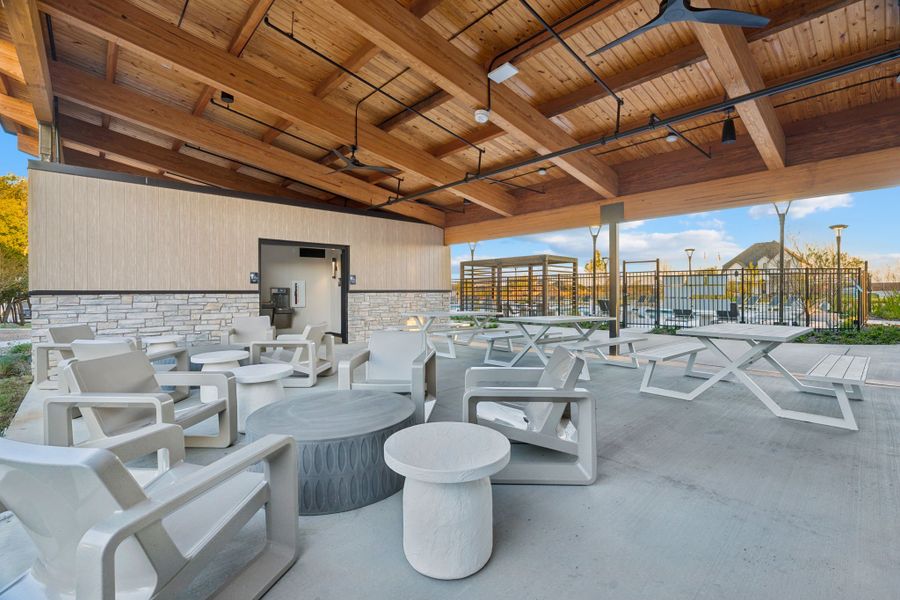 Wildridge Rudman Outdoor Gathering Space by Swimming Pool