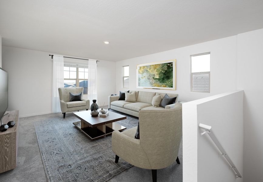 Furnished interior in a model home at Amarillo Creek in Maricopa (Image 9).