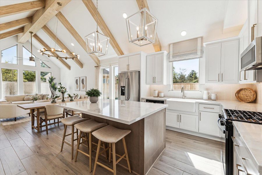 Furnished interior in a model home at Kresston - 40' in Montgomery (Image 2). Furnished interior in a model home at Kresston - 40' in Montgomery (Image 2).