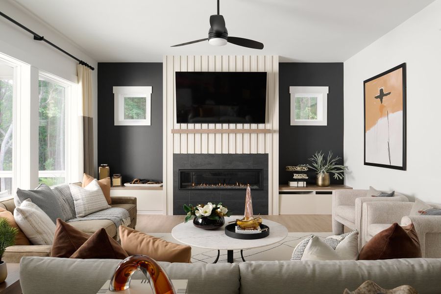 Furnished interior in a model home at Flatiron Forest in Pittsboro (Image 9). Furnished interior in a model home at Flatiron Forest in Pittsboro (Image 9).