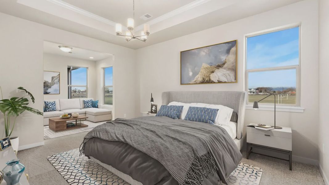 Furnished interior in a model home at The Courtyards at Lupton Village in Fort Lupton (Image 7).