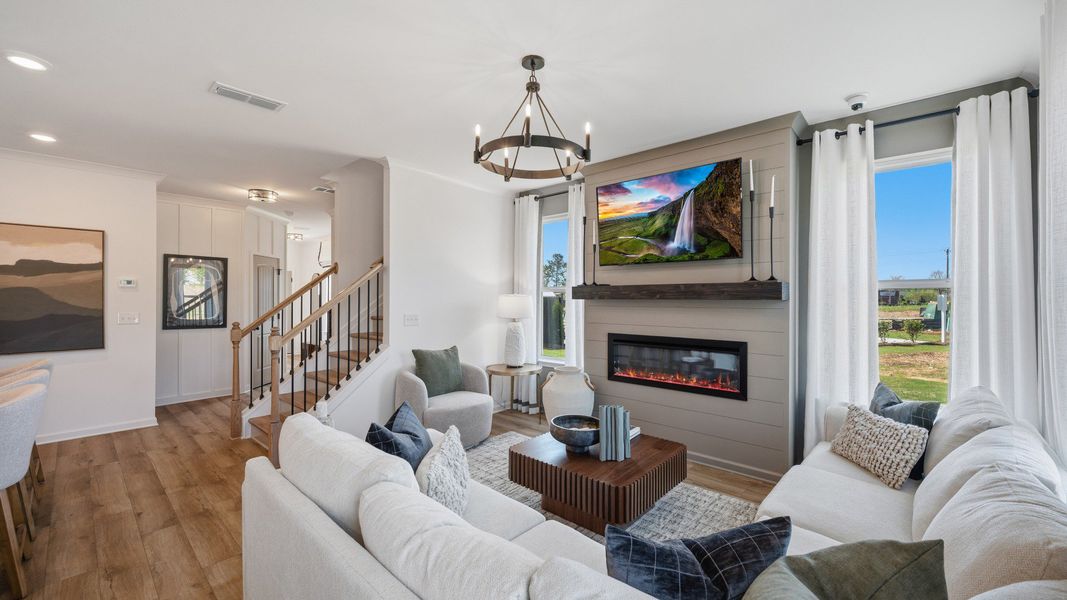 Furnished interior in a model home at Langley Overlook in Loganville (Image 14). Furnished interior in a model home at Langley Overlook in Loganville (Image 14).