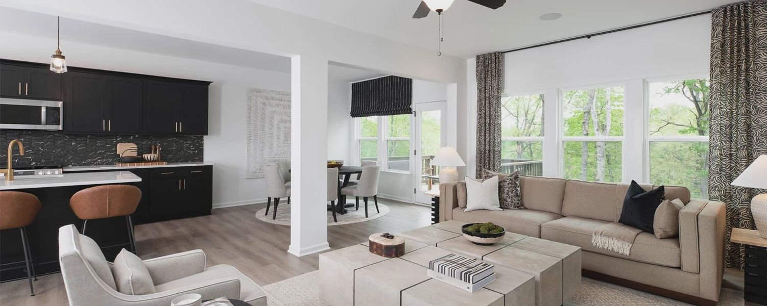 Furnished interior in a model home at Creekside in Dawsonville (Image 3).