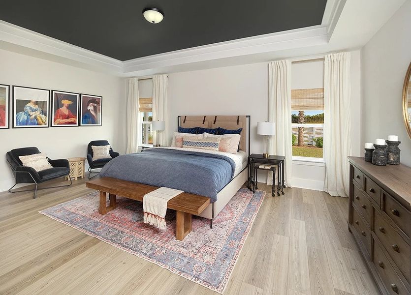 Furnished interior in a model home at Tea Farm: Presidents Series in Ravenel (Image 7).