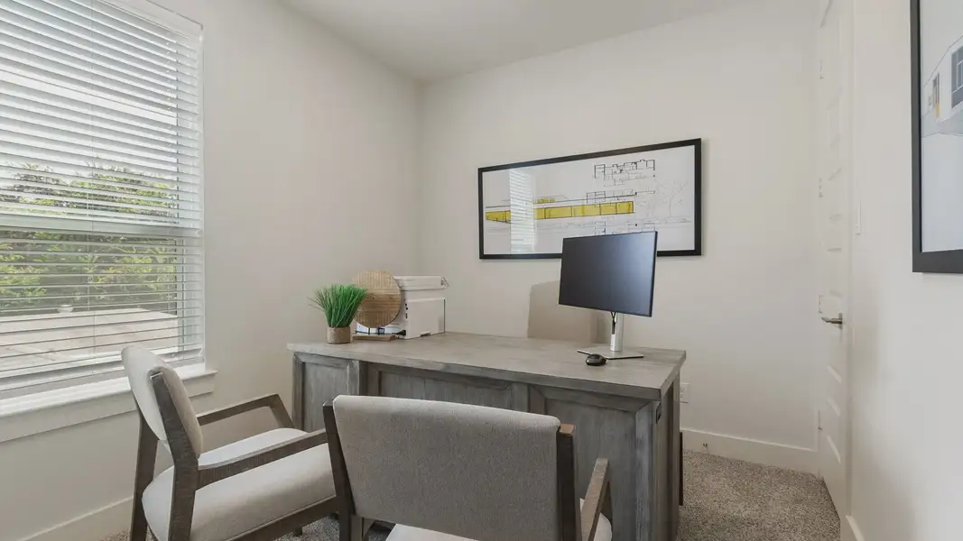 Furnished interior in a model home at Shady Acres in Houston (Image 18).