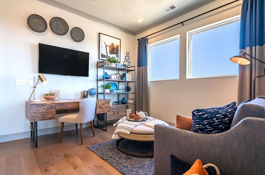 Furnished interior in a model home at Lanier Landing 50' in Gainesville (Image 9). Furnished interior in a model home at Lanier Landing 50' in Gainesville (Image 9).