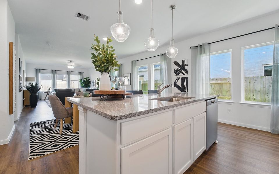 Furnished interior in a model home at Windrose Green in Angleton (Image 60).