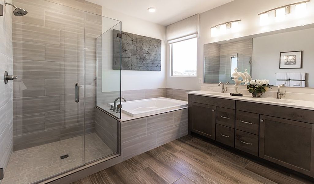 Furnished interior in a model home at Desert Bloom at Monarch in Marana (Image 17).