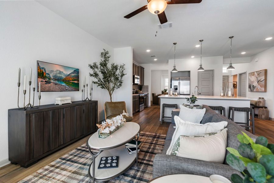 Furnished interior in a model home at Eastern Wells in Jarrell (Image 28). Furnished interior in a model home at Eastern Wells in Jarrell (Image 28).
