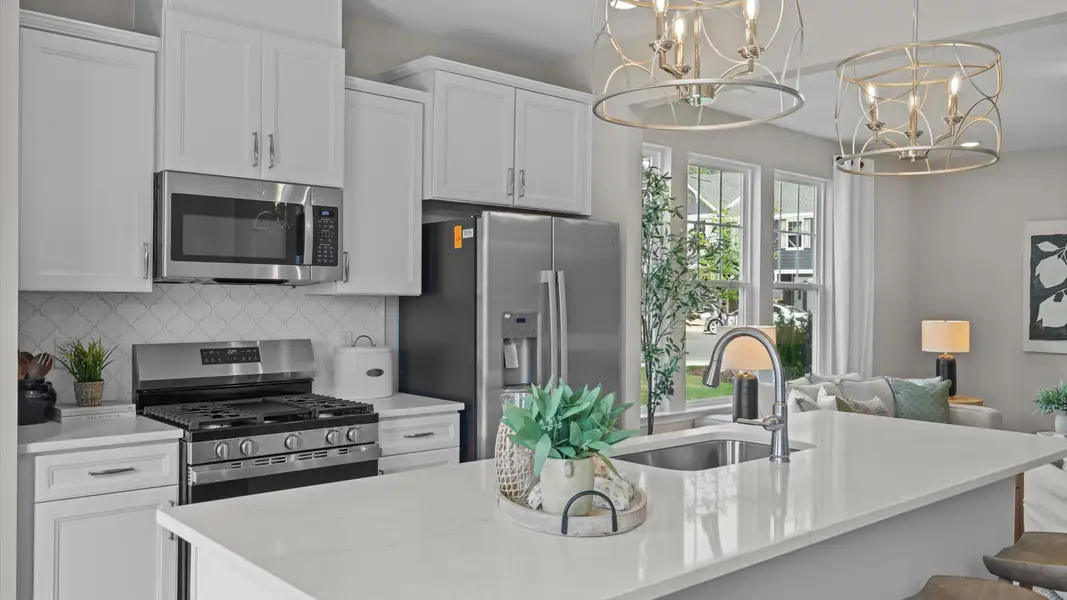 Furnished interior in a model home at Essex Townes in Franklinton (Image 10).