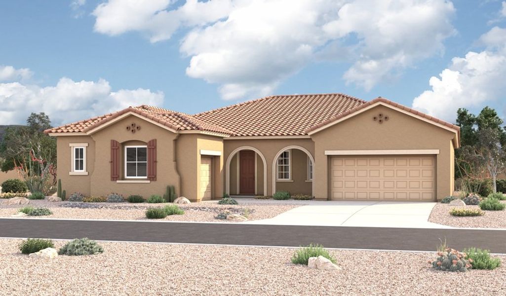 Front exterior of a home in the The Preserve at Rocking K community, located in Tucson, AZ (Image 4).