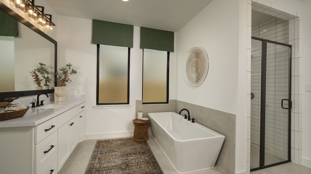 Furnished interior in a model home at Harvest Green 60' in Richmond (Image 11).