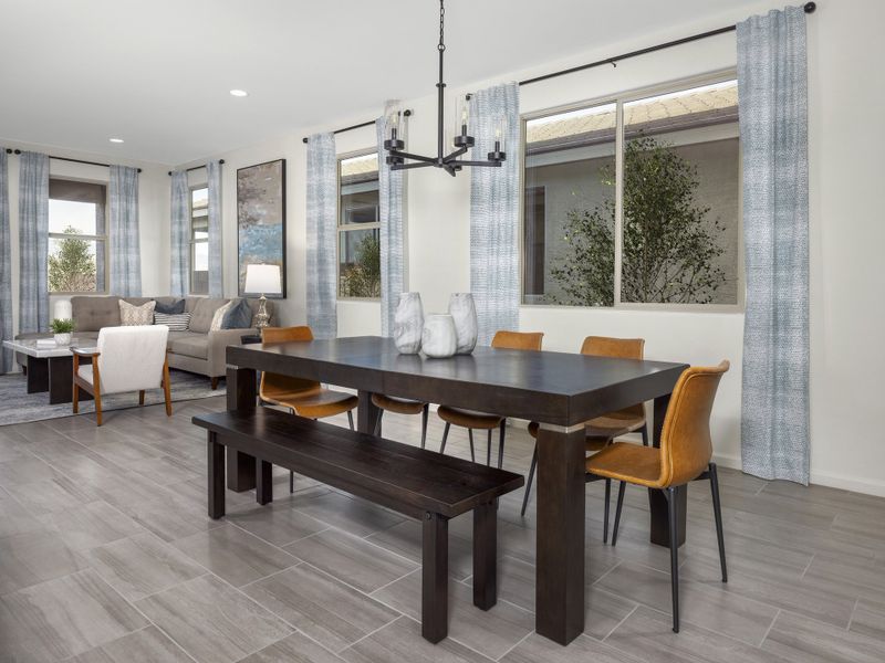 The dining room in the Grayson floorplan at Hanson Ridge.