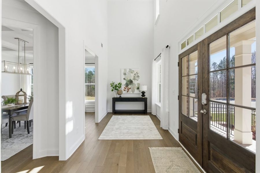 Furnished interior in a model home at The Estates at Hurricane Pointe in Douglasville (Image 5). Furnished interior in a model home at The Estates at Hurricane Pointe in Douglasville (Image 5).