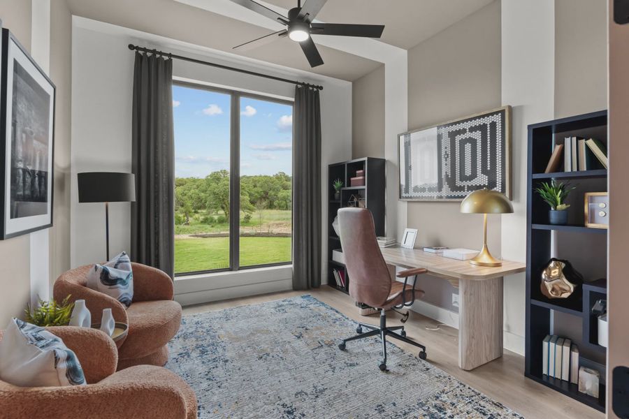 Furnished interior in a model home at Caliza Reserve in Boerne (Image 18). Furnished interior in a model home at Caliza Reserve in Boerne (Image 18).