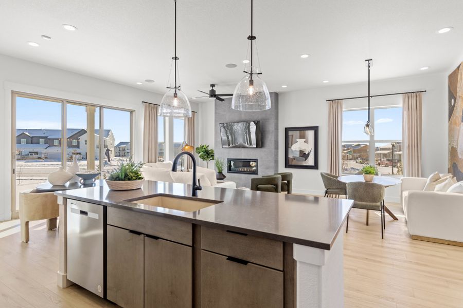 RainDance 60s Plan C417 Kitchen/Living/Dining Area by American Legend Homes