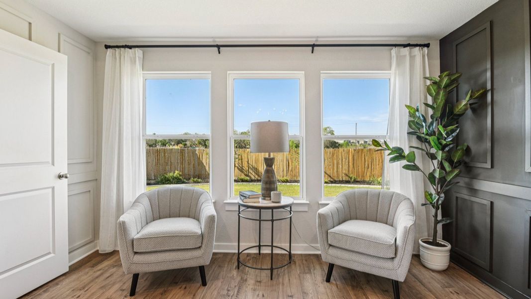 Furnished interior in a model home at Prairie Green in Converse (Image 38). Furnished interior in a model home at Prairie Green in Converse (Image 38).