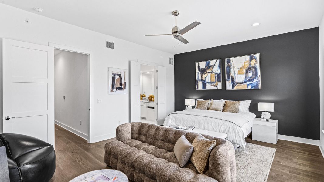 Furnished interior in a model home at Austin Modern Lofts at Mueller in Austin (Image 21).