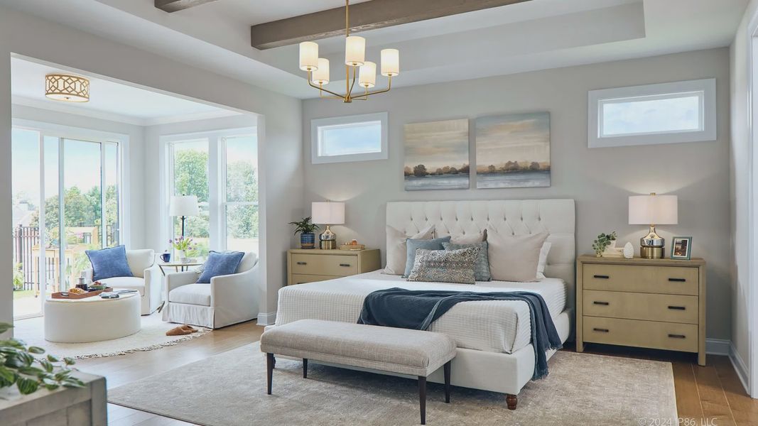 Furnished interior in a model home at The Courtyards at Holly Grove in Holly Springs (Image 10).