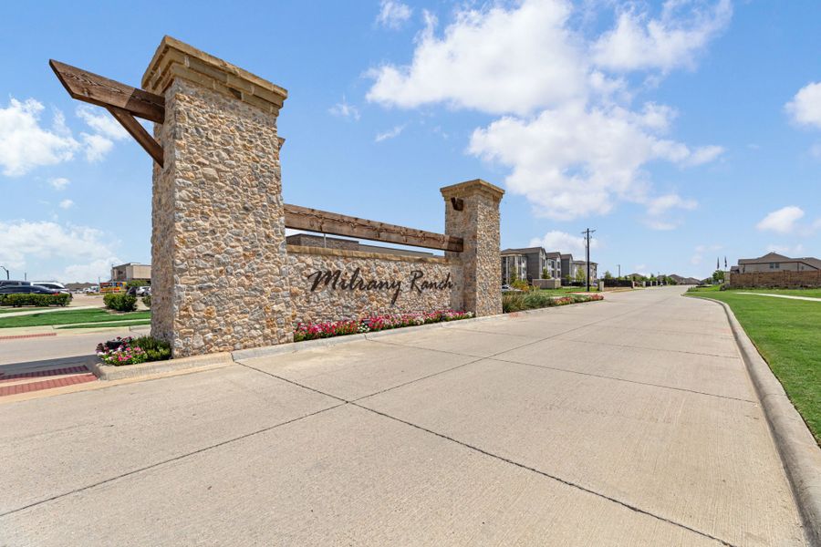 Entrance to the Milrany Ranch community in Melissa, TX, featuring signage and landscaping (Image 16).