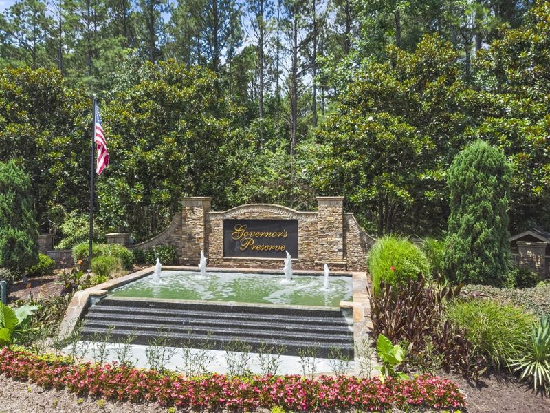 Entrance to the Governor’s Preserve community in Canton, GA, featuring signage and landscaping (Image 1). Entrance to the Governor’s Preserve community in Canton, GA, featuring signage and landscaping (Image 1).