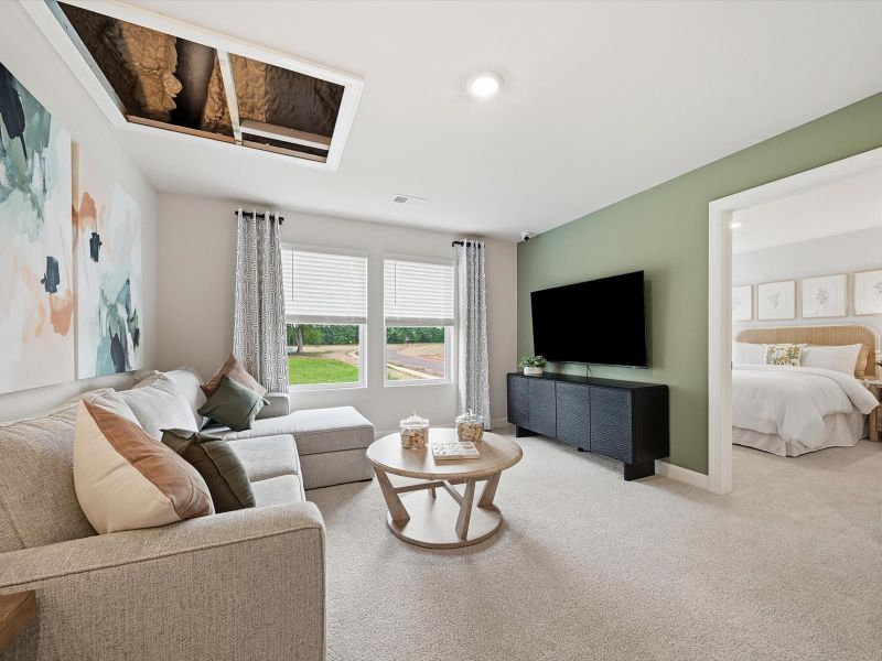 Furnished interior in a model home at Southwell Commons in Anderson (Image 11). Furnished interior in a model home at Southwell Commons in Anderson (Image 11).