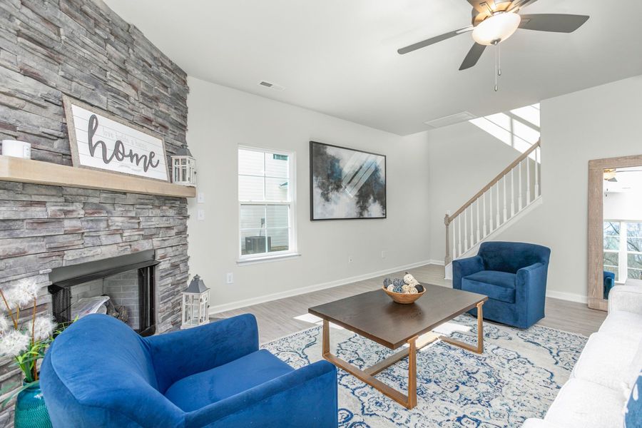Furnished interior in a model home at The Wilcox in Greensboro (Image 41).