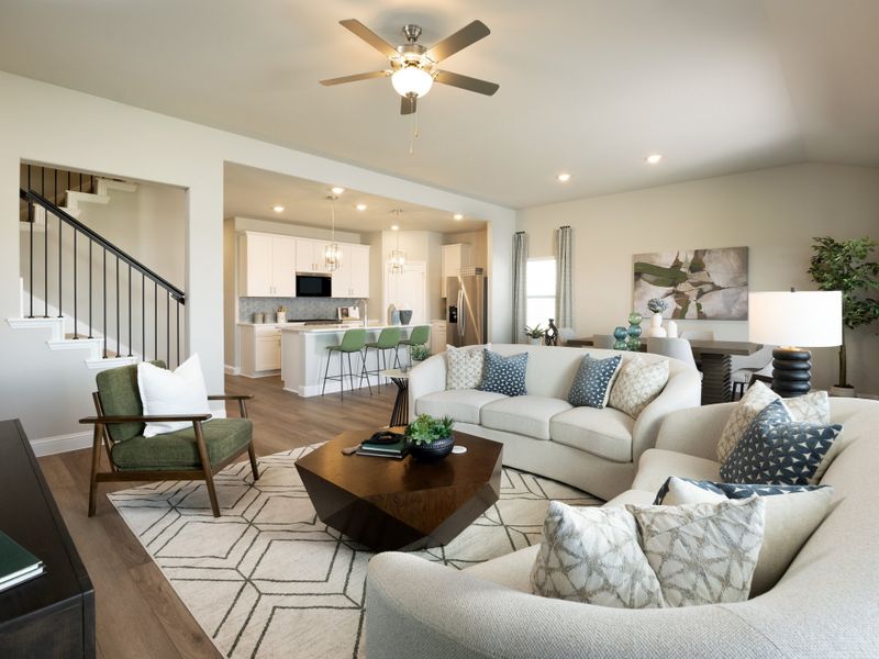 Furnished interior in a model home at Parks at Foster Crossing - Signature Series in Anna (Image 4). Furnished interior in a model home at Parks at Foster Crossing - Signature Series in Anna (Image 4).