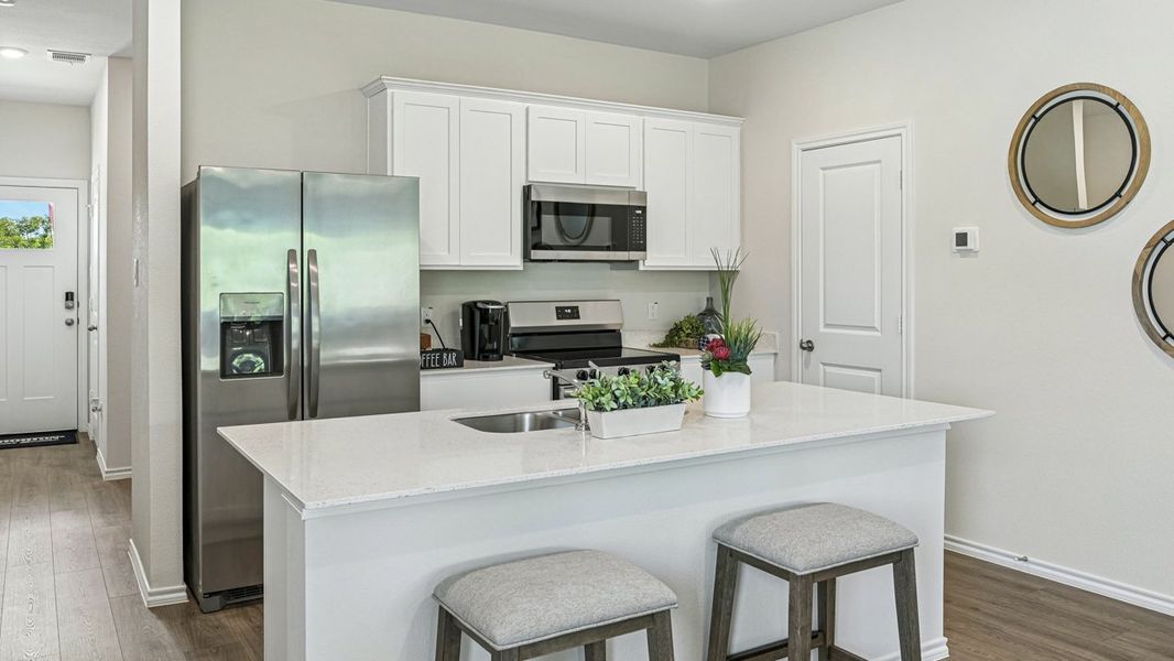 Furnished interior in a model home at Stonewood in Sulphur Springs (Image 36).