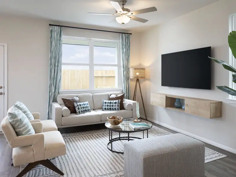 Furnished interior in a model home at Cole Creek Crossing in Houston (Image 3). Furnished interior in a model home at Cole Creek Crossing in Houston (Image 3).