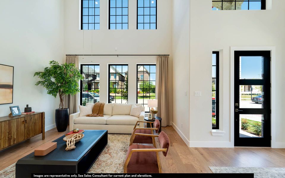 Furnished interior in a model home at The Summit at Center Stage in Keller (Image 3).