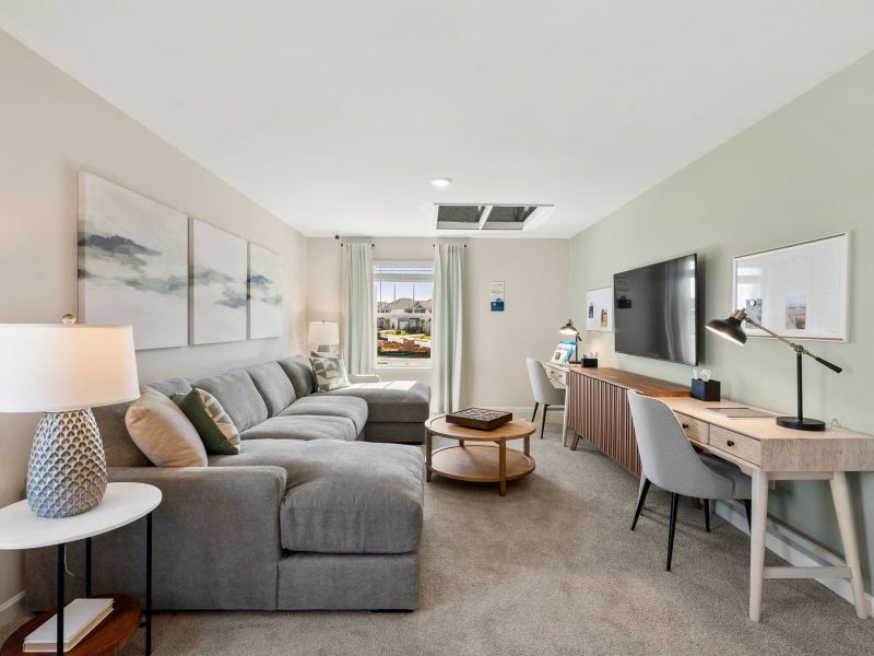 Furnished interior in a model home at Harmony Manor in Fairburn (Image 17).