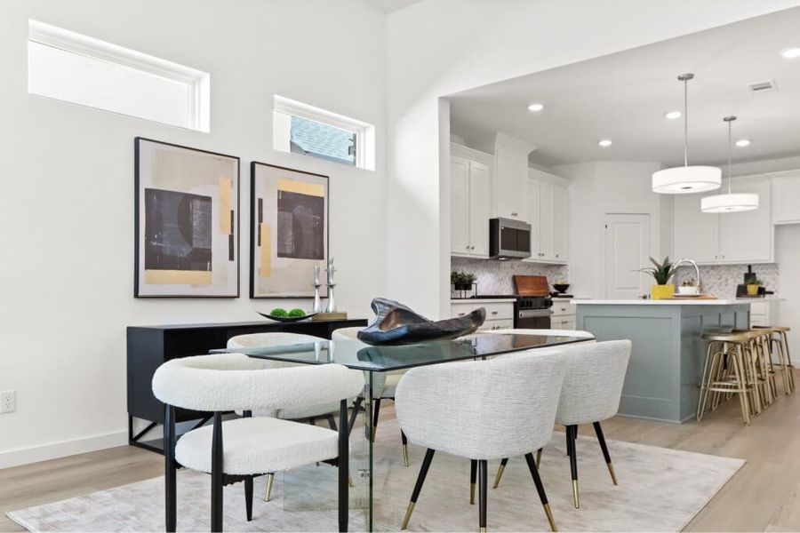 Furnished interior in a model home at Willow Grove Single-Family Homes in Melissa (Image 29). Furnished interior in a model home at Willow Grove Single-Family Homes in Melissa (Image 29).
