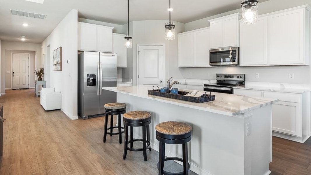 Furnished interior in a model home at Oakfield Trails in Parrish (Image 9). Furnished interior in a model home at Oakfield Trails in Parrish (Image 9).