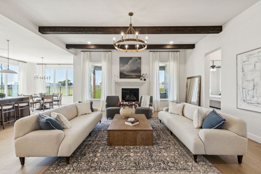 Furnished interior in a model home at Settler's Glen in New Fairview (Image 16).