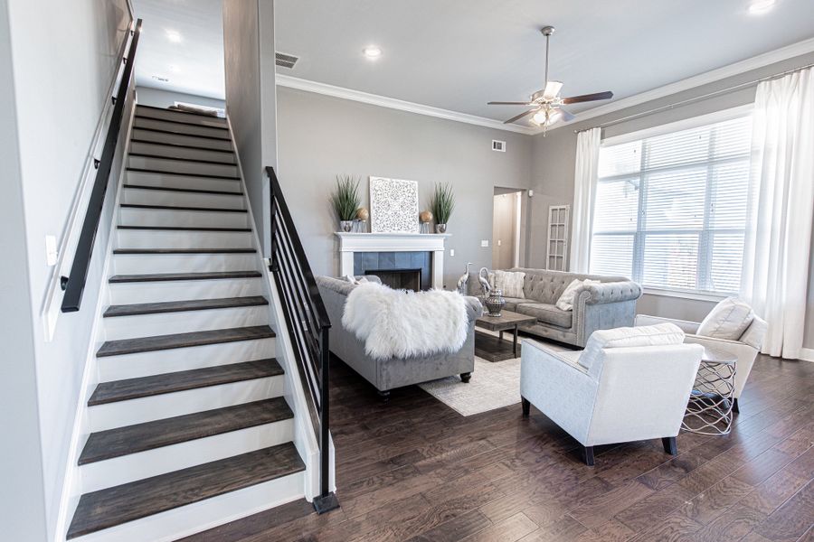 Furnished interior in a model home at Georgetown in Collierville (Image 22).