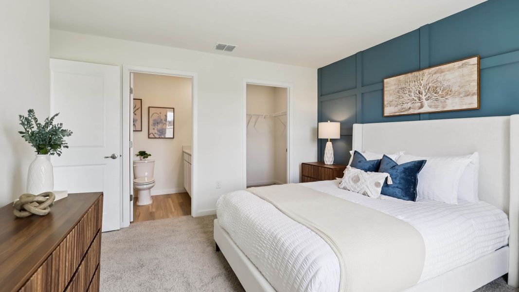 Furnished interior in a model home at Sunset Hills in Summerfield (Image 24). Furnished interior in a model home at Sunset Hills in Summerfield (Image 24).