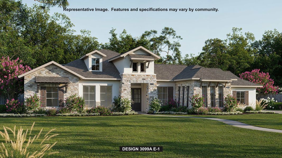 Front exterior of a home in the Thornebrook 1 Acre community, located in Bulverde, TX (Image 2).