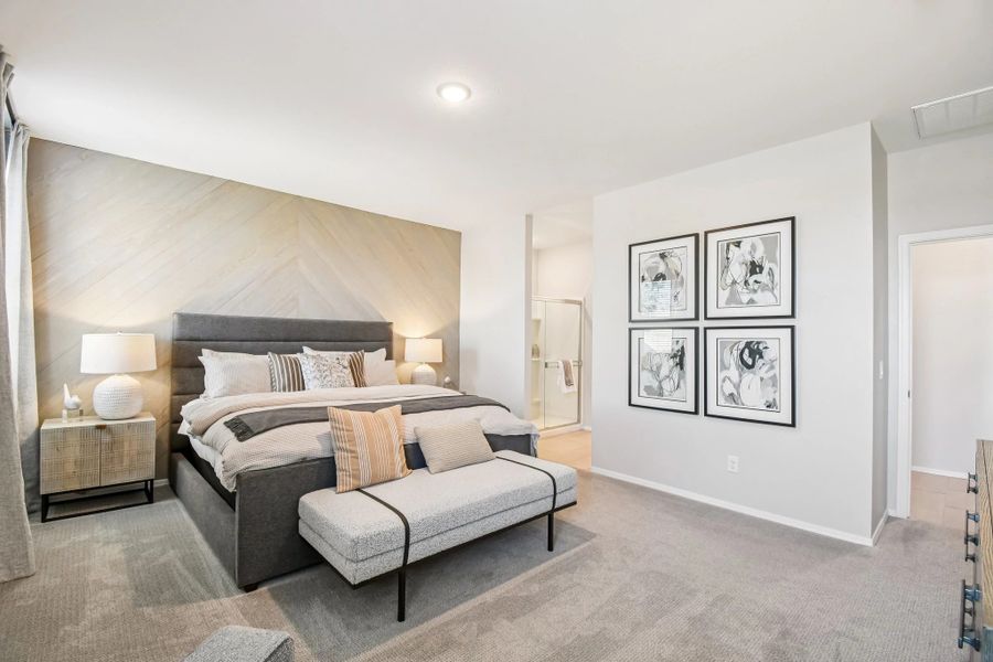 Furnished interior in a model home at Alba at Amarillo Creek in Maricopa (Image 10).