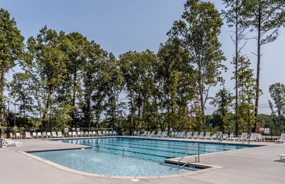 Poets Walk new home construction community in Whitsett, NC has beautiful resort style pool