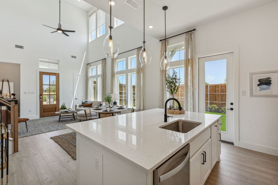 Furnished interior in a model home at Newman Village Townhomes in Frisco (Image 26).