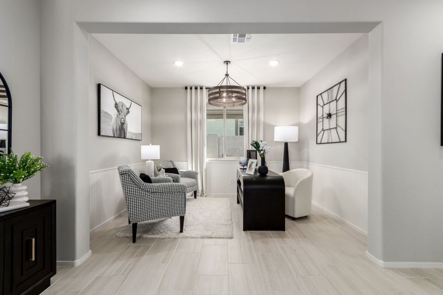 Furnished interior in a model home at Agave Springs at Teravalis in Buckeye (Image 46).